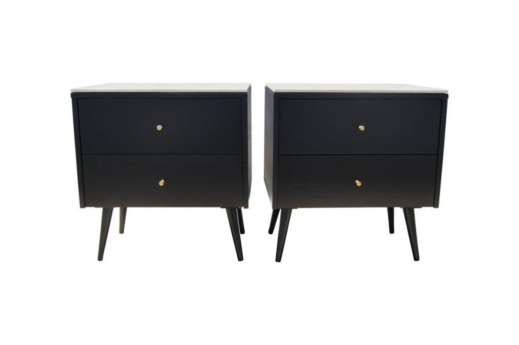 Pair of MarbleTopped Planner Group Nightstands Machine Age New England's Largest Selection